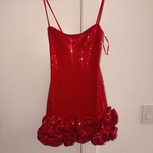 Meshki Red Sequin Mini Dress